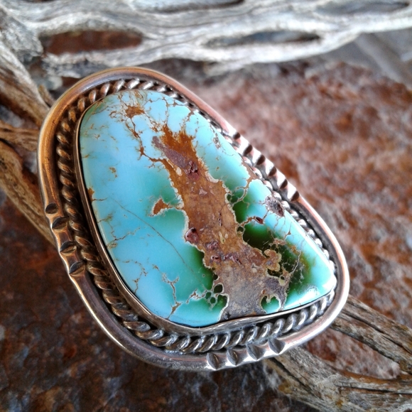 Sterling Silver Vintage  'HUGE STONE' TURQUOISE RING - Picture 11 of 16